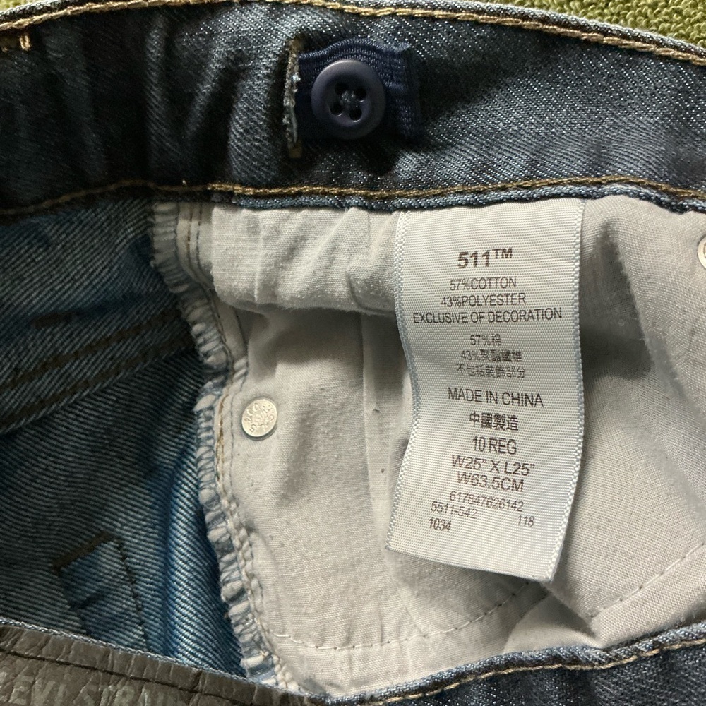 Levi's kids Demin Blue Straight-Leg Jeans with Distressed Finish Sz 10 Regular - Picture 10 of 10